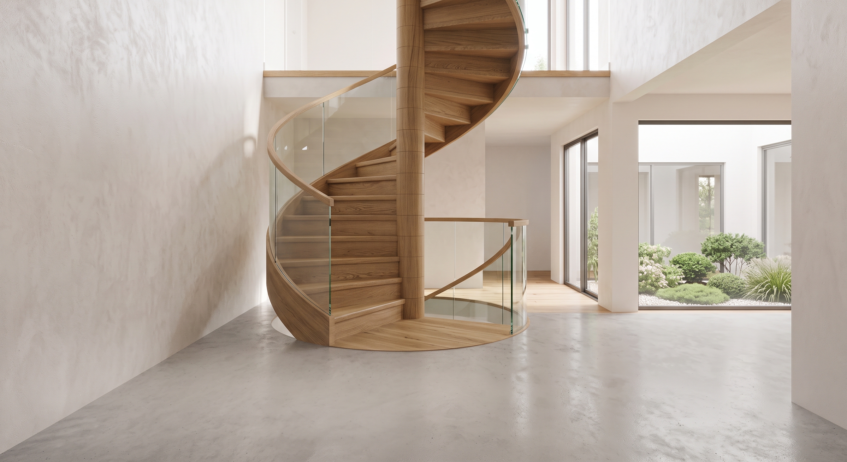 Escalera de caracol forrada en PVC